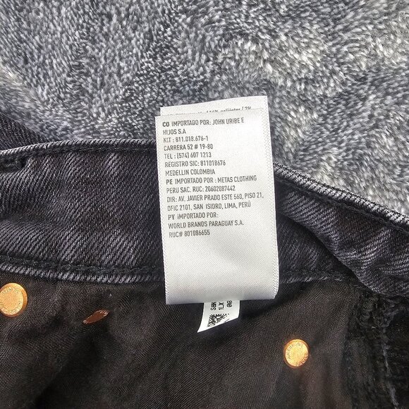 American Eagle stretch Jean shorts womens 8 black high rise denim raw hem - Picture 9 of 16